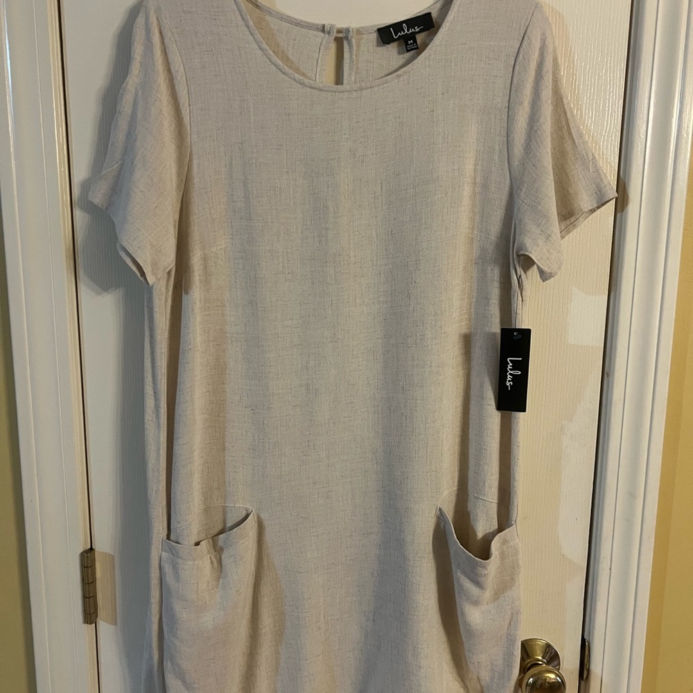 Lulu's Beige Short Sleeve Tunic